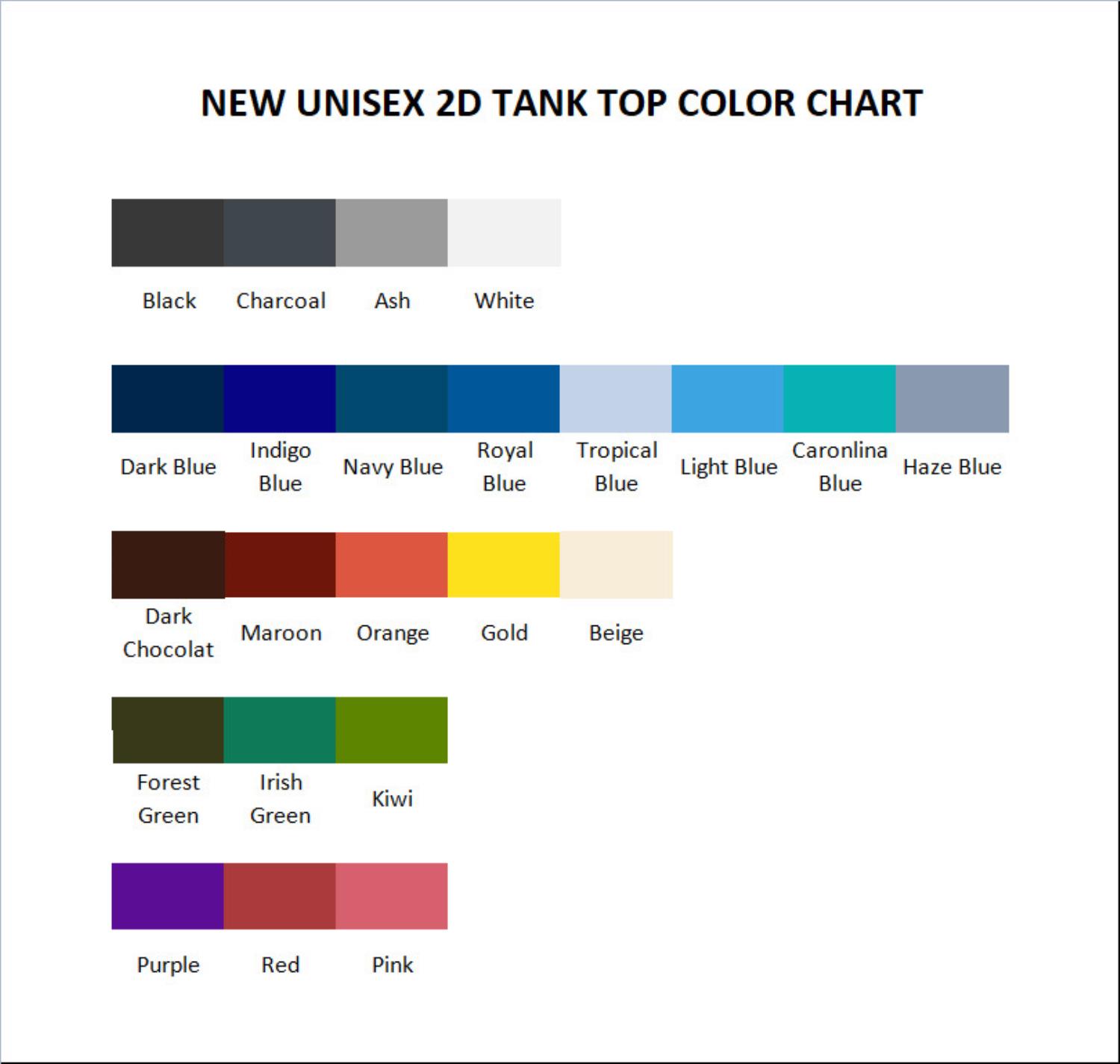 tank top color chart - Ponyo Shop