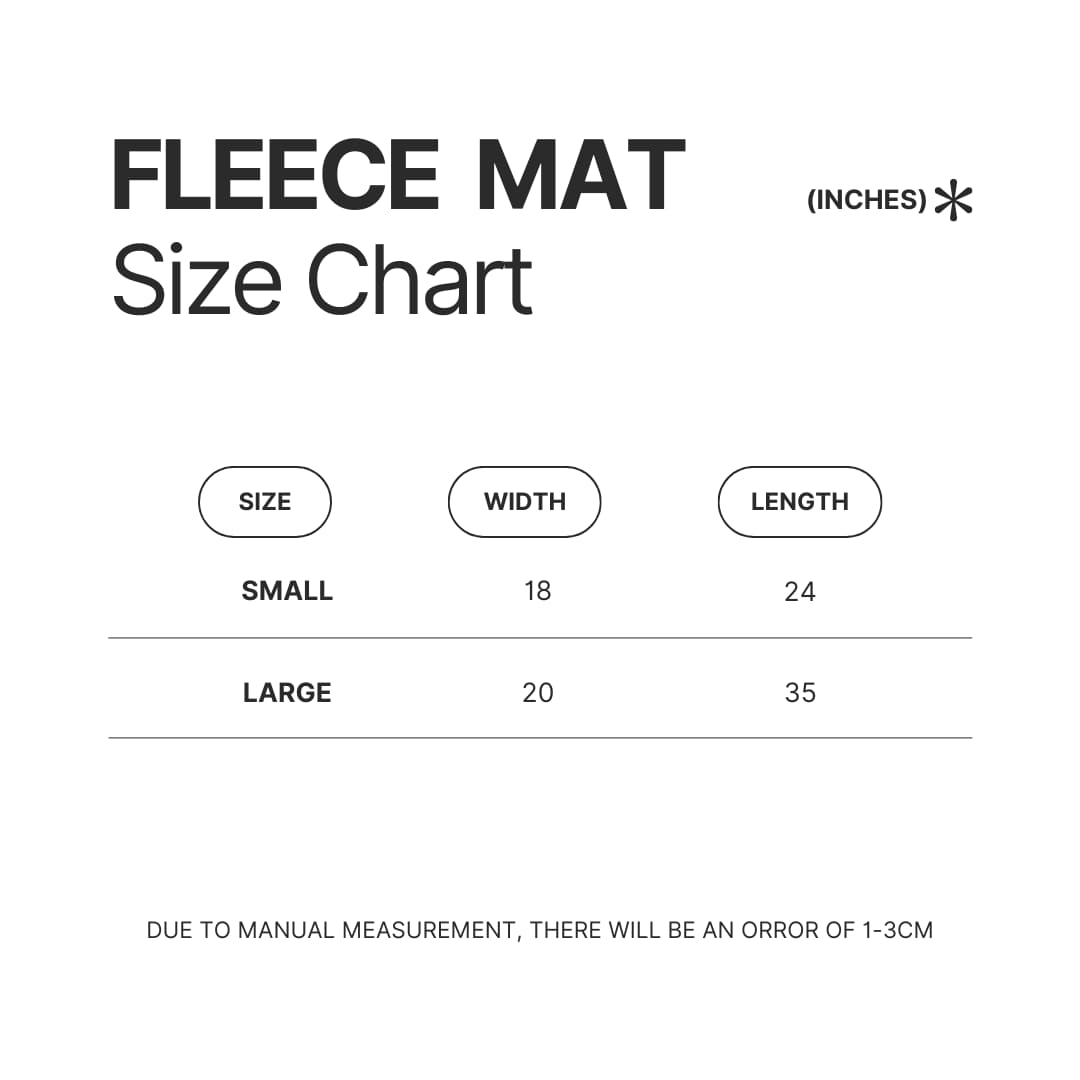 Fleece Mat Size Chart - Ponyo Shop