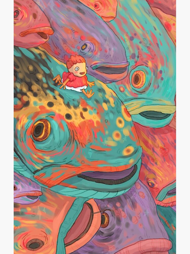 Ponyo With Fish Shower Curtain - Image 2