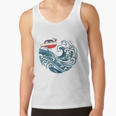 Boat On Big Wave Tank Top