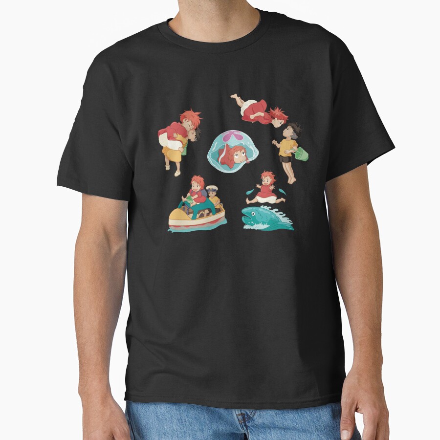 Ponyo On The Cliff Ponyo And S%c3%b4suke T-shirt - Image 2