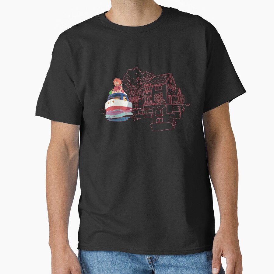Ponyo Illustration Ponyo T-shirt - Image 2