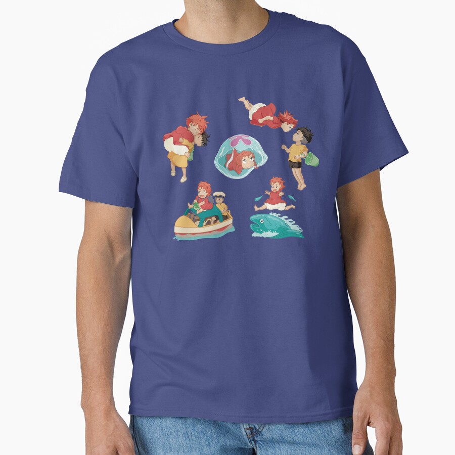 Ponyo On The Cliff Ponyo And S%c3%b4suke T-shirt - Image 4