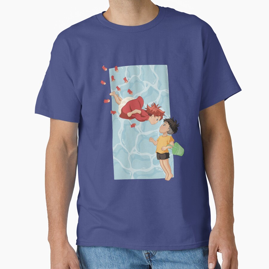 Ponyo On The Cliff By The Sea Ponyo And S%c3%b4suke Studio Ghibli T-shirt - Image 4