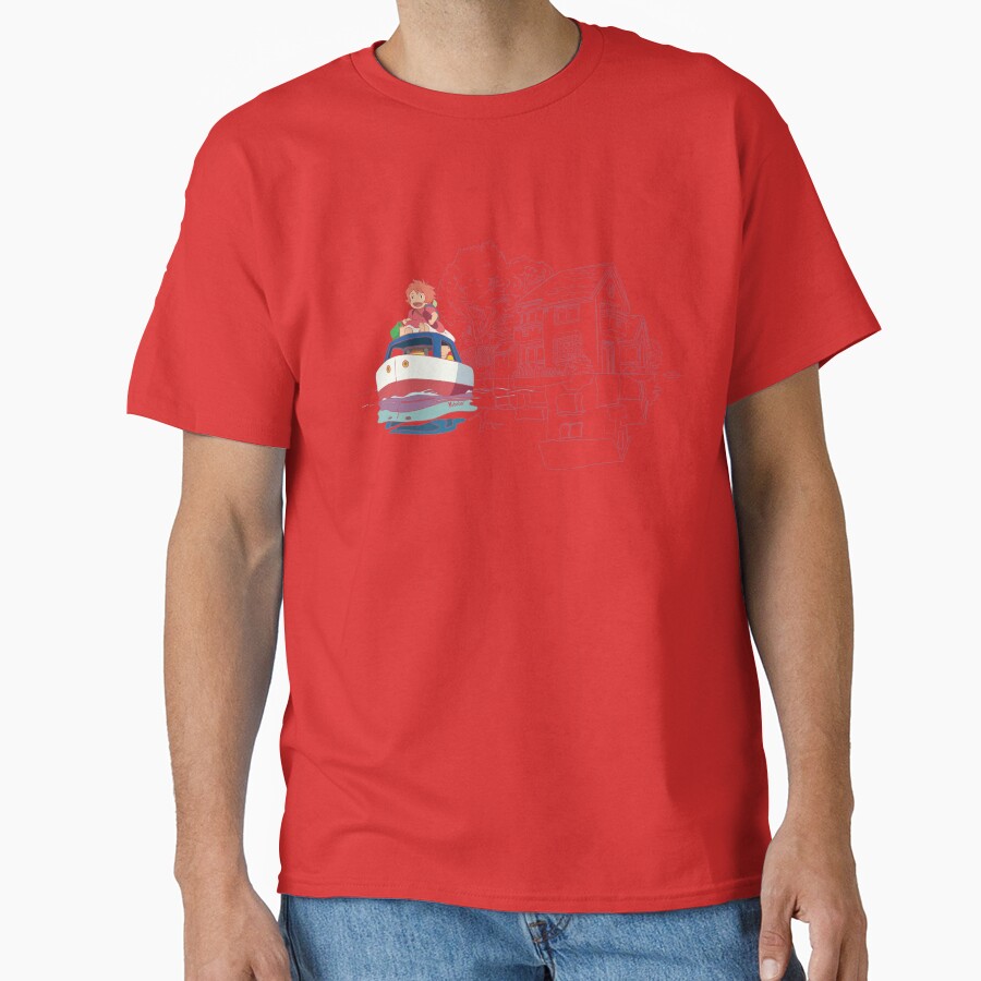 Ponyo Illustration Ponyo T-shirt - Image 5