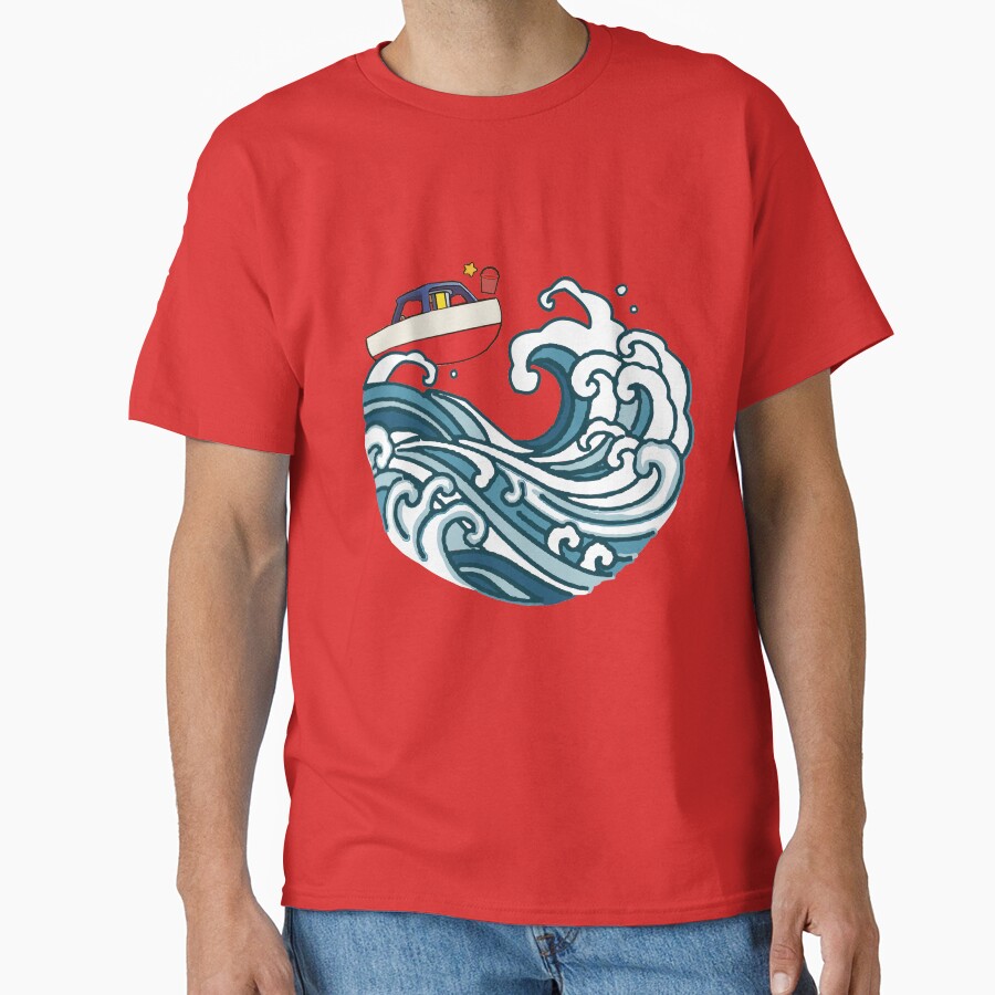Boat On Big Wave T-shirt - Image 5