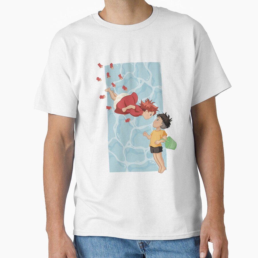 Ponyo On The Cliff By The Sea Ponyo And S%c3%b4suke Studio Ghibli T-shirt