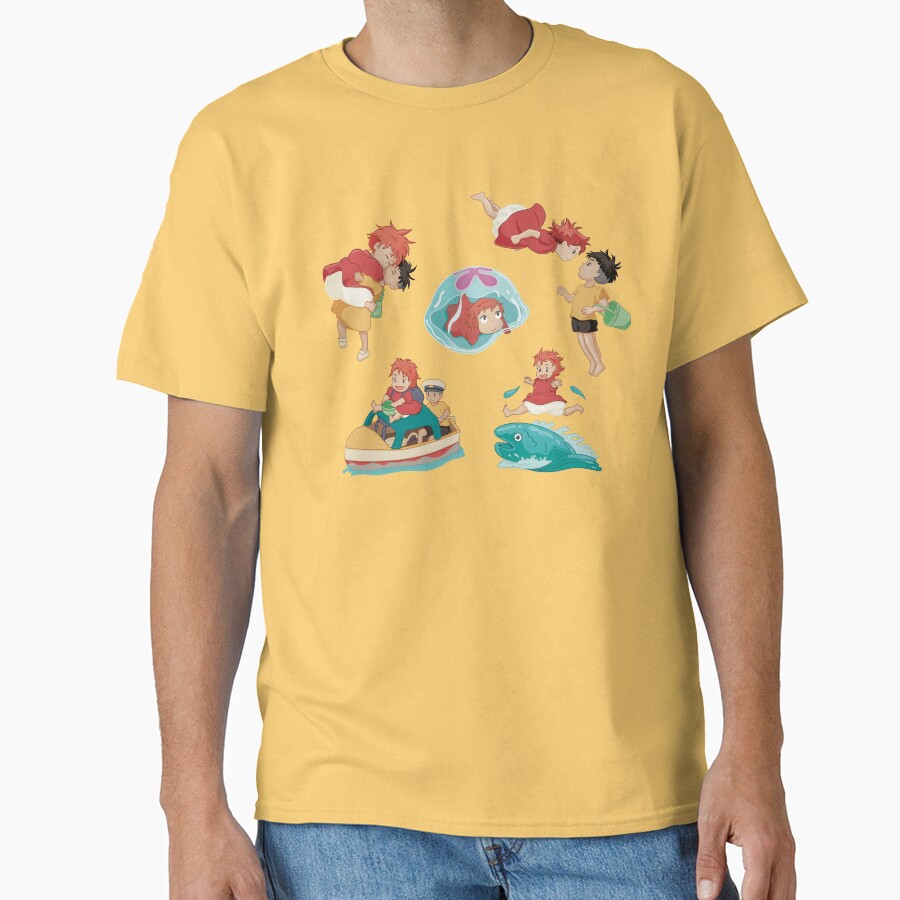 Ponyo On The Cliff Ponyo And S%c3%b4suke T-shirt - Image 6