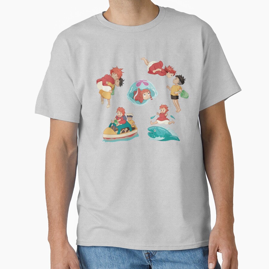 Ponyo On The Cliff Ponyo And S%c3%b4suke T-shirt - Image 3
