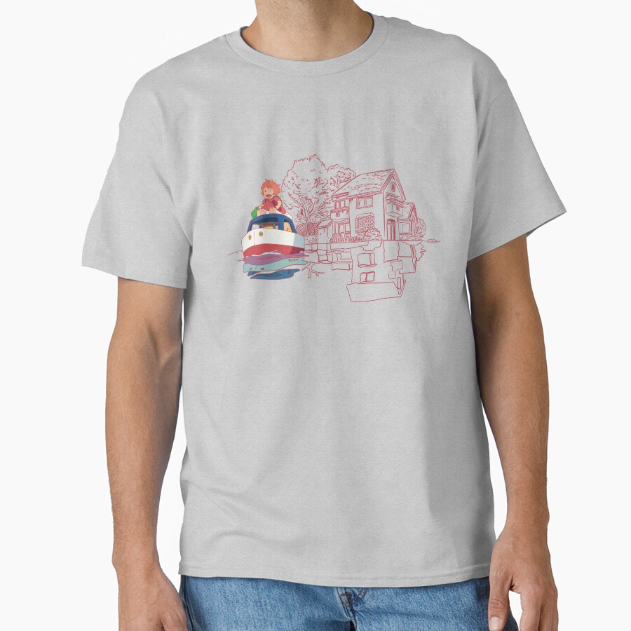Ponyo Illustration Ponyo T-shirt - Image 3
