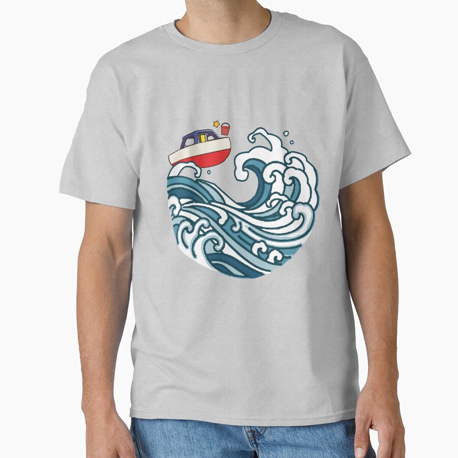 Boat On Big Wave T-shirt - Image 3