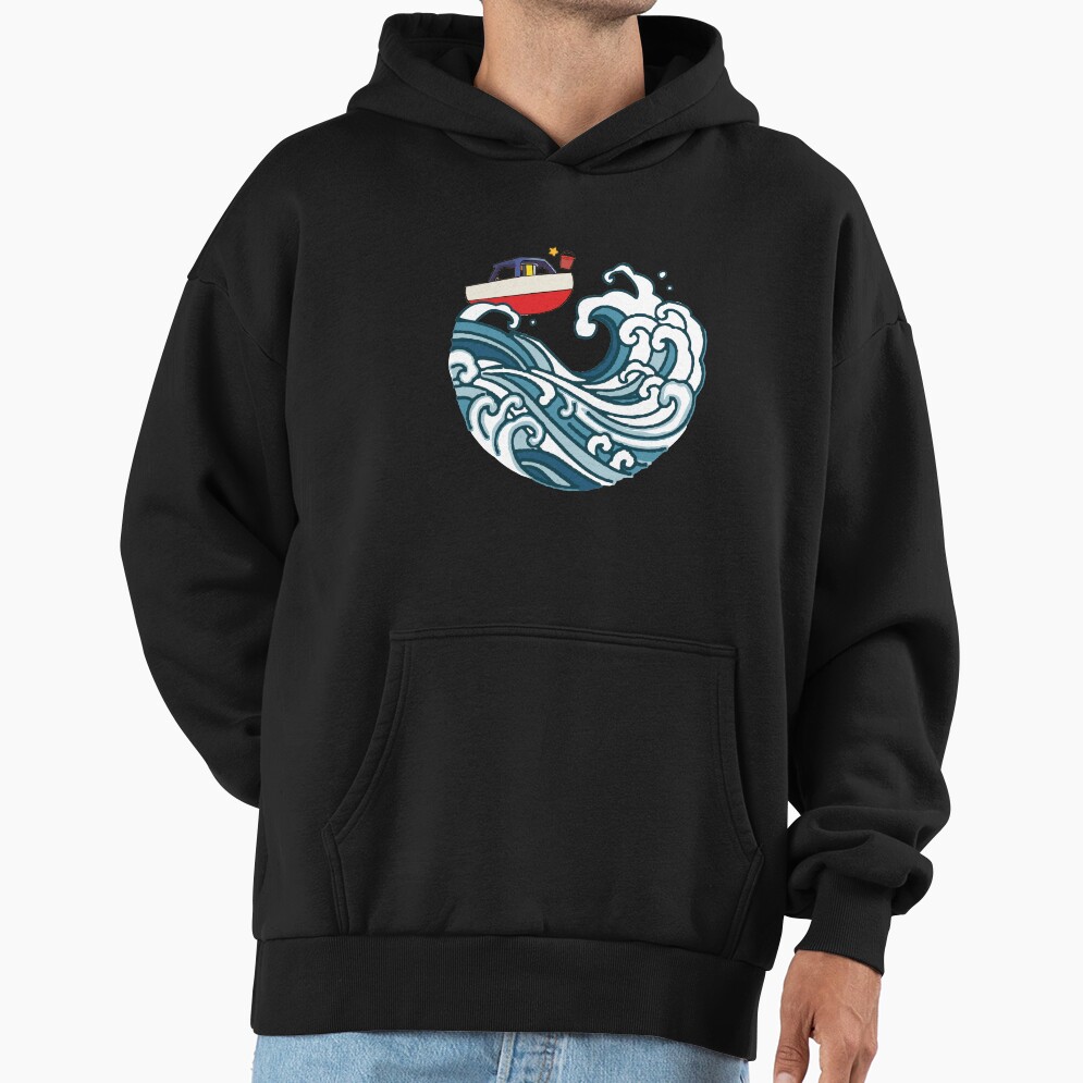 Boat On Big Wave Hoodie - Image 2