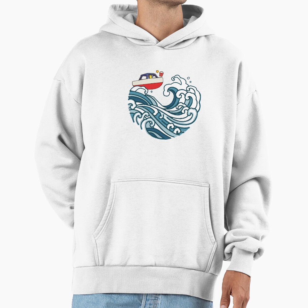 Boat On Big Wave Hoodie
