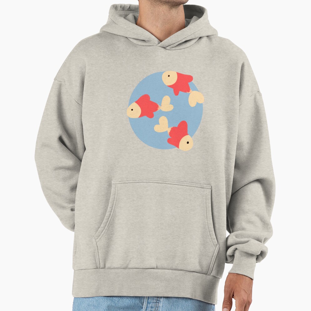 Minimalistic Swimming Goldfish Hoodie - Image 3