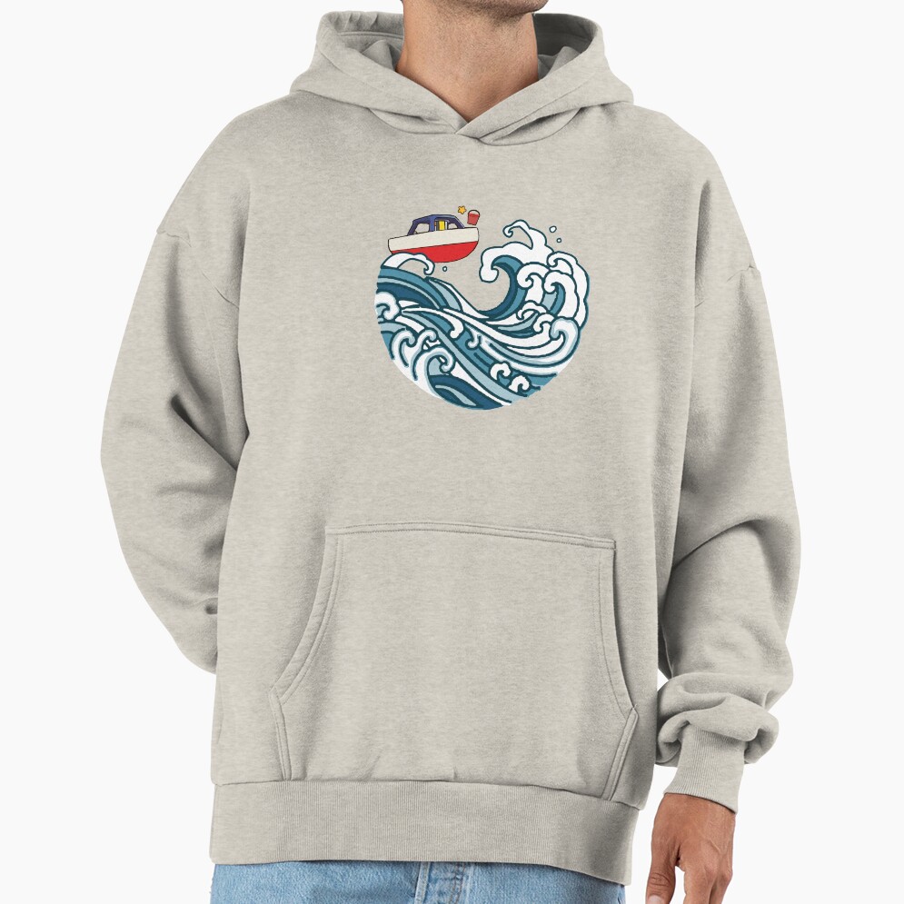 Boat On Big Wave Hoodie - Image 3