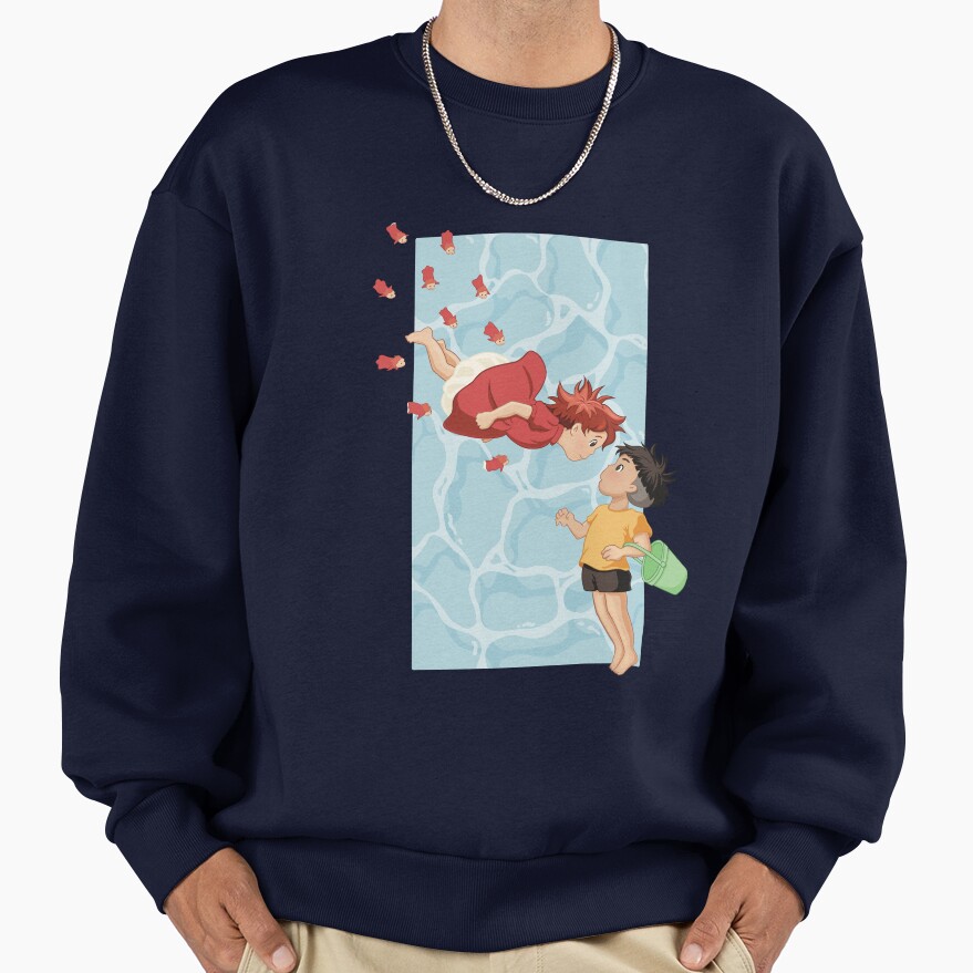 Ponyo On The Cliff By The Sea Ponyo And S%c3%b4suke Studio Ghibli Sweatshirt - Image 5