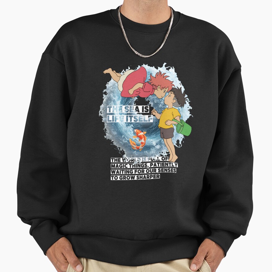 Ponyo S Ocean Adventure T Shirt Ponyo Ghibliocean Animekids Sweatshirt - Image 3