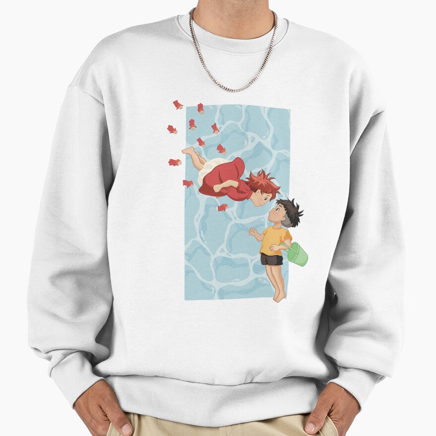 Ponyo On The Cliff By The Sea Ponyo And S%c3%b4suke Studio Ghibli Sweatshirt