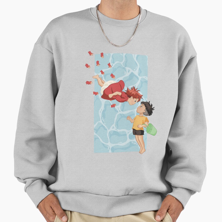 Ponyo On The Cliff By The Sea Ponyo And S%c3%b4suke Studio Ghibli Sweatshirt - Image 4