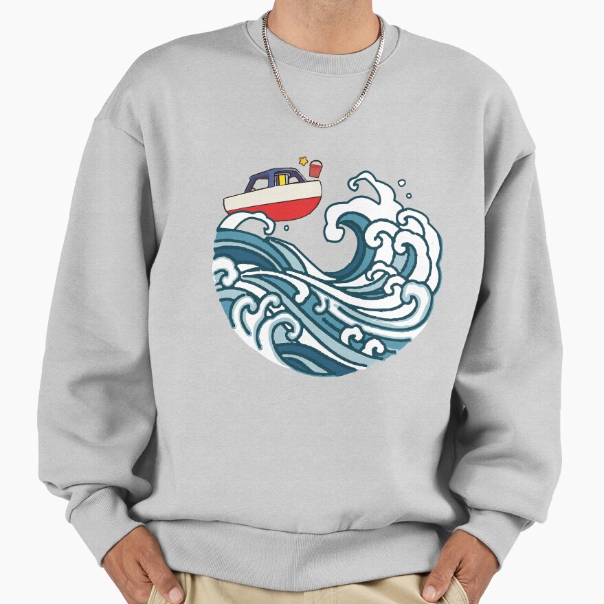 Boat On Big Wave Sweatshirt - Image 4
