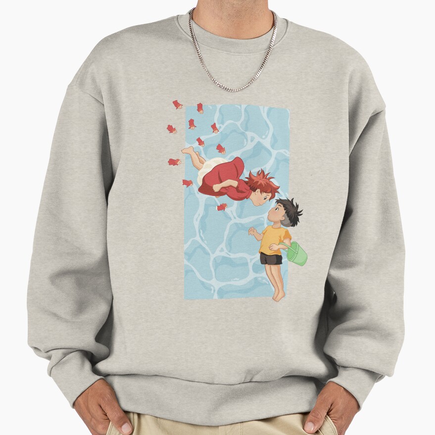 Ponyo On The Cliff By The Sea Ponyo And S%c3%b4suke Studio Ghibli Sweatshirt - Image 3