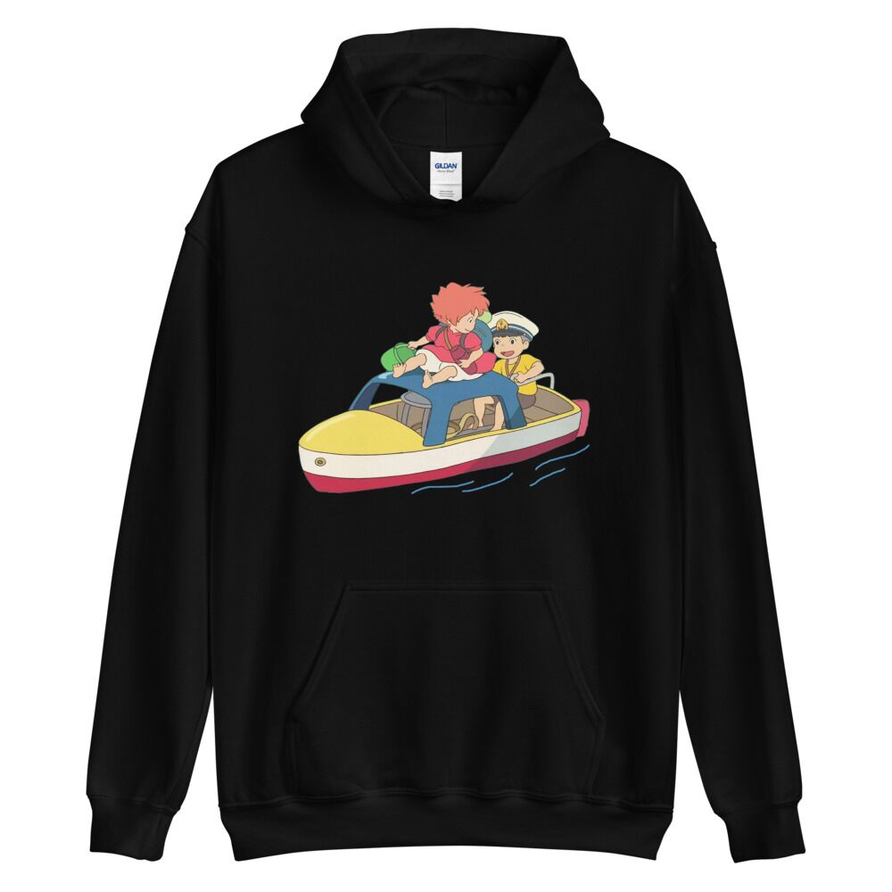 Sosuke and Ponyo on the Boat looking for Mom Hoodie - Image 4