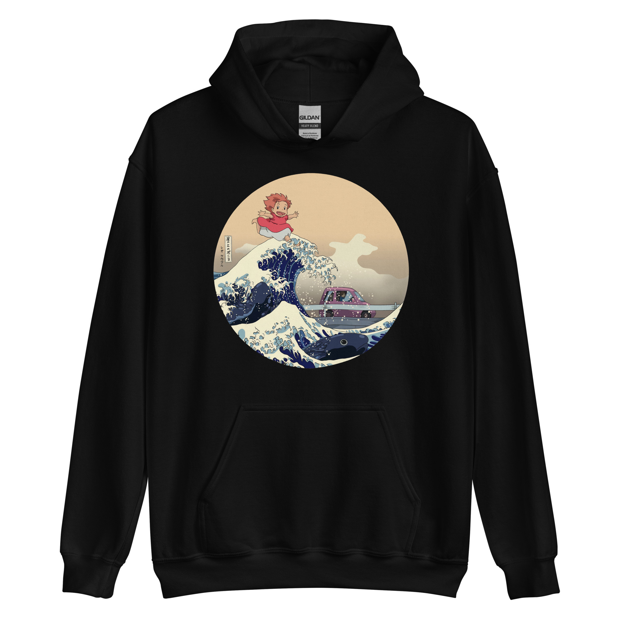 Anime Ponyo On The Japanese Wave Hoodie - Image 2