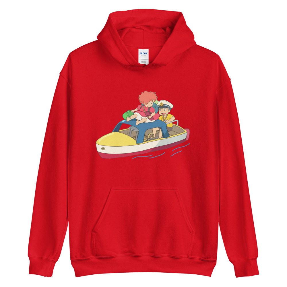 Sosuke and Ponyo on the Boat looking for Mom Hoodie - Image 5