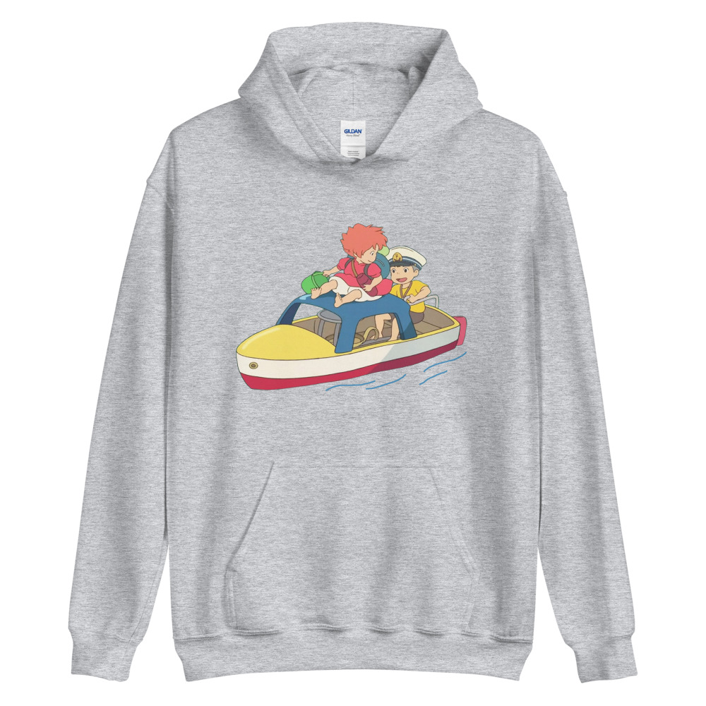 Sosuke and Ponyo on the Boat looking for Mom Hoodie - Image 3