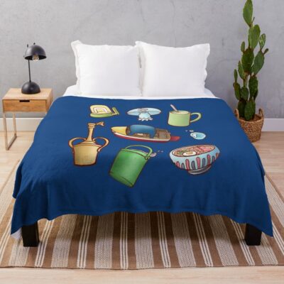 Ponyo Object Throw Blanket