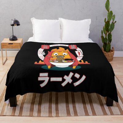 Spicy Calcifer Studio Ghibli Throw Blanket