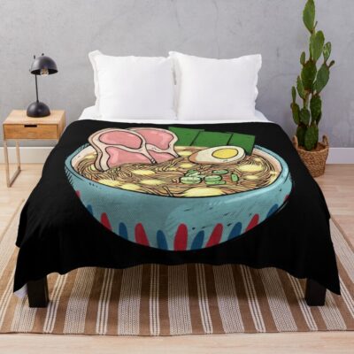 Ponyo Ramen Sticker Throw Blanket