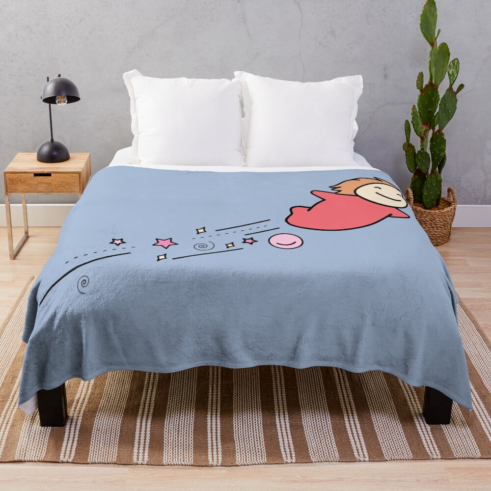 Ponyo Swimming Throw Blanket