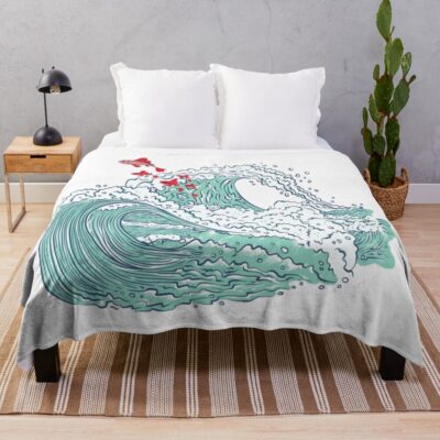 Ponyo Waves Throw Blanket