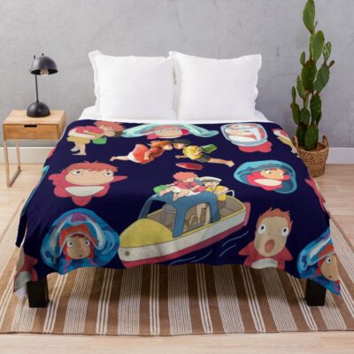 Many Ponyo Throw Blanket