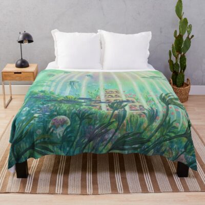 Ponyo Painting Anime Underwater Throw Blanket