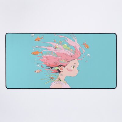 Cute Anime Mermaid Fish Girl Mouse Pad