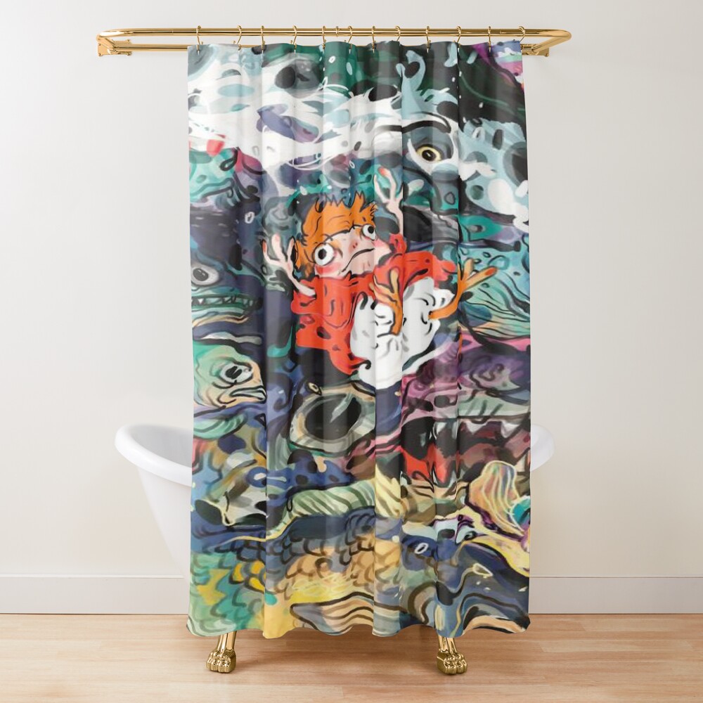 Ponyo Drawing Shower Curtain
