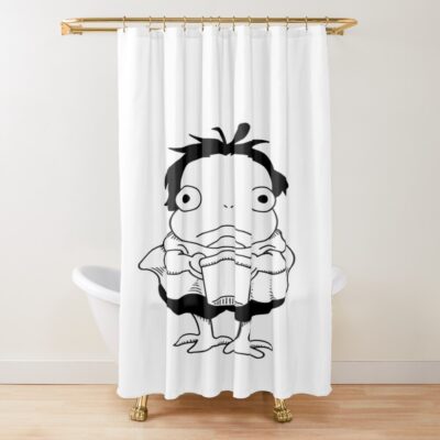 Ponyo Black White Design Shower Curtain