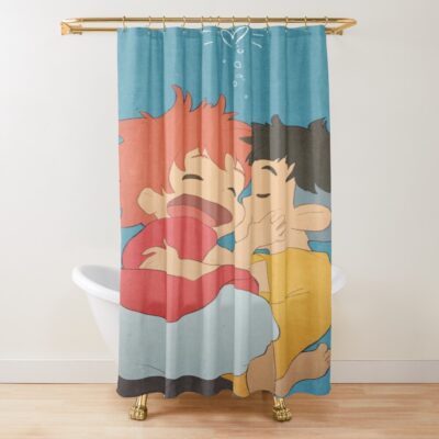 Ponyo Kiss On The Cheek Shower Curtain