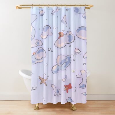 Ponyo Cute Emoji Shower Curtain