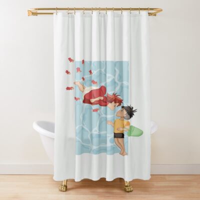 Ponyo On The Cliff By The Sea Shower Curtain