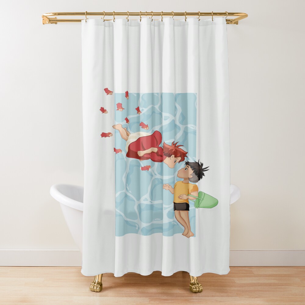 Ponyo On The Cliff By The Sea Shower Curtain