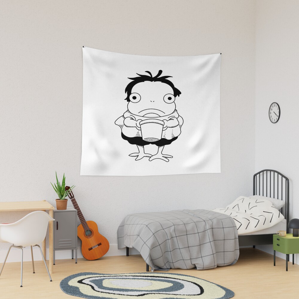 Ponyo Black White Design Tapestry