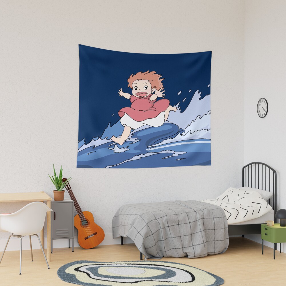 Ponyo Run On Water Tapestry
