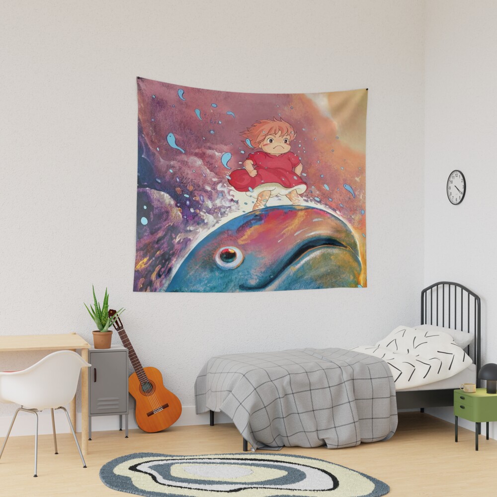 Ponyo With Fish Tapestry