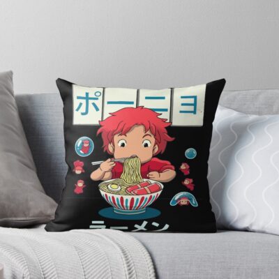 Ramen Dogdok Throw Pillow
