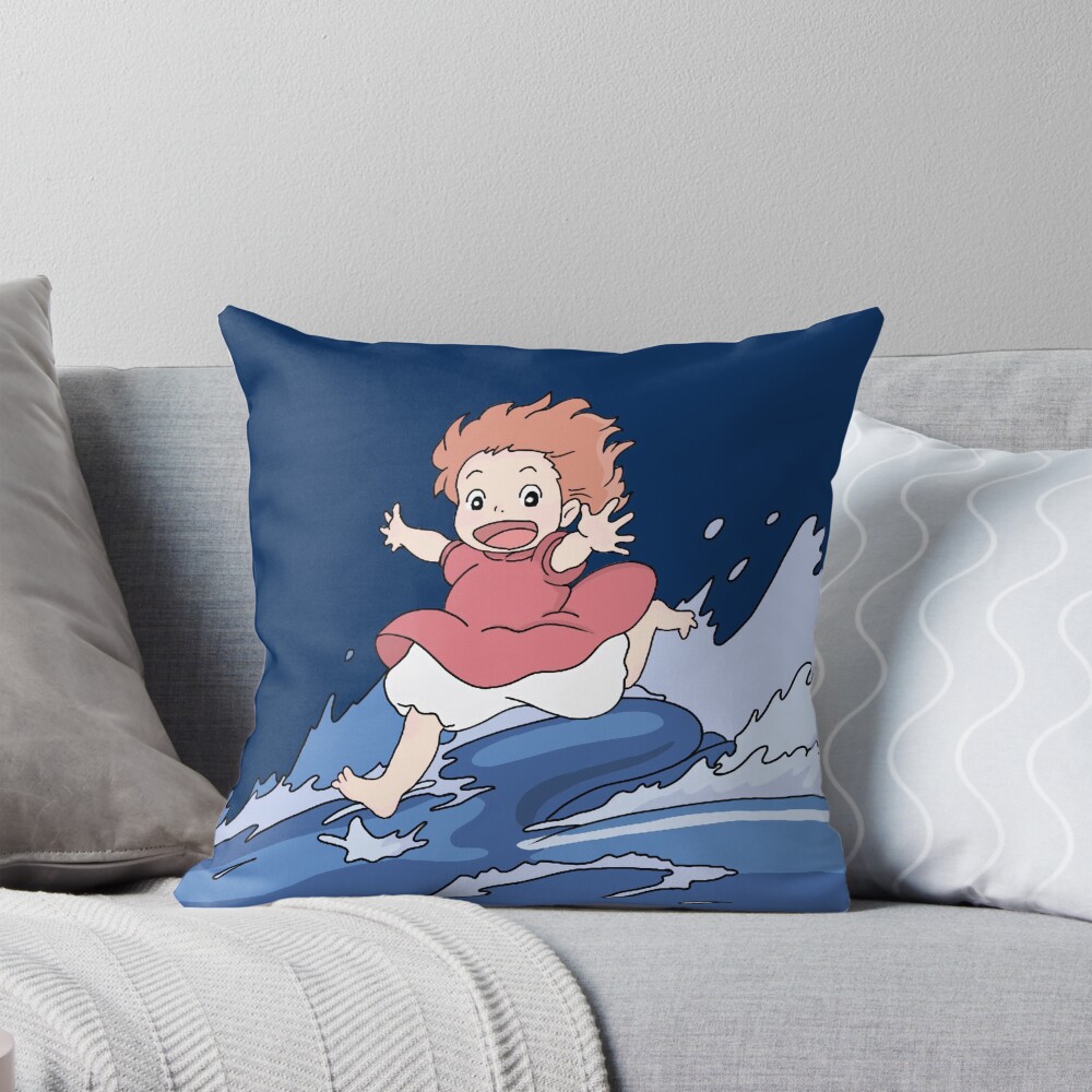Ponyo Run On Water Throw Pillow