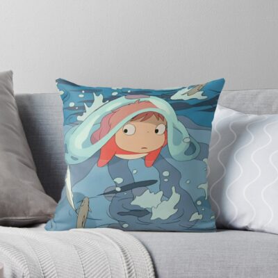 Ponyo Cuteee Throw Pillow