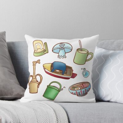 Ponyo Object Throw Pillow